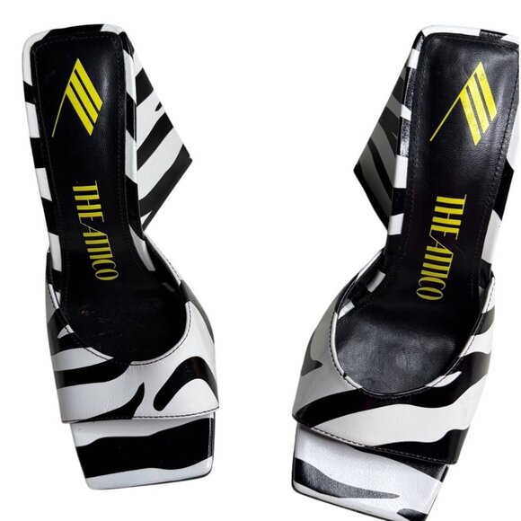 The Attico Devon Zebra Print 115mm Sandals Size 5 - Picture 11 of 15